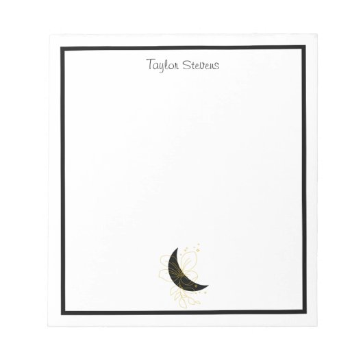 Benutzerdefiniertes Crescent Moon Floral Notepad Notizblock (Vorderseite)