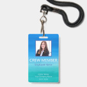 Benutzerdefiniertes Crew Member Event Blue Abzeich Ausweis (Vorderseite mit Lanyard)