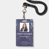 Benutzerdefiniertes Crew Member Event Blue Abzeich Ausweis (Vorderseite mit Lanyard)