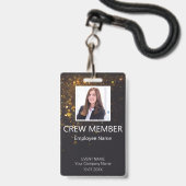 Benutzerdefiniertes Crew-Mitglied Barcode Event Gl Ausweis (Vorderseite mit Lanyard)