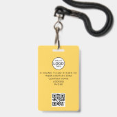 Benutzerdefiniertes Crew QR-Code Gelbes Abzeichen Ausweis (Rückseite mit Lanyard)