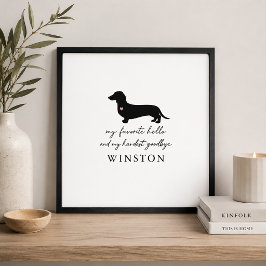 Benutzerdefiniertes Dachshund-Denkmal | Minimalist Poster