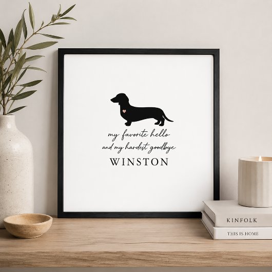 Benutzerdefiniertes Dachshund-Denkmal | Minimalist Poster