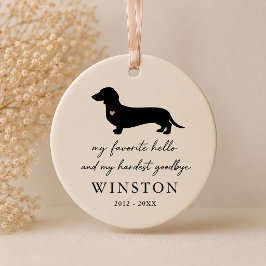 Benutzerdefiniertes Dachshund-Memorial | Andenken Keramik Ornament