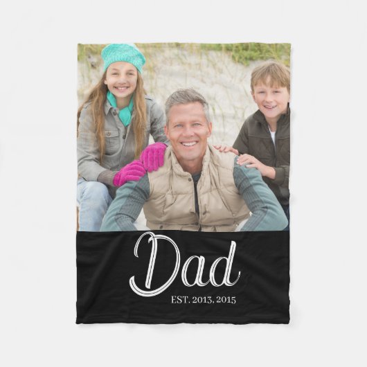 Benutzerdefiniertes Dad-Established-Foto Fleecedecke (Vorderseite)