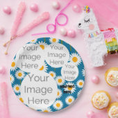 benutzerdefiniertes Daisy Foto Text Party Plate -  Pappteller (Party)