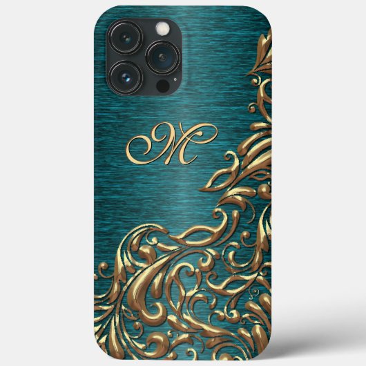 Benutzerdefiniertes Damask-Blumenmuster auf Aquama Case-Mate iPhone Hülle (Rückseite)