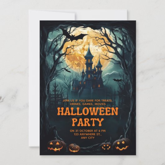 Benutzerdefiniertes Dark Fantasy-Halloween-Party Einladung (Vorderseite)