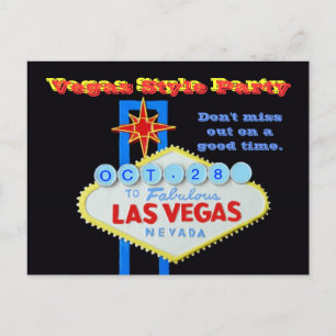 Benutzerdefiniertes Date Vegas Style Party Einladungspostkarte