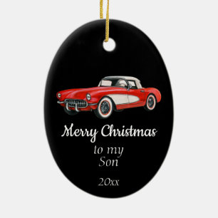 Benutzerdefiniertes datiertes Weihnachten Vintage- Keramik Ornament