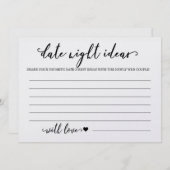 Benutzerdefiniertes Datums-Nacht-Brautparty-Spiel Einladung (Vorne/Hinten)