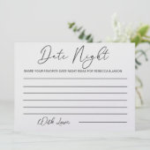 Benutzerdefiniertes Datums Night Ideenkarte Brautp Einladung (Stehend Vorderseite)
