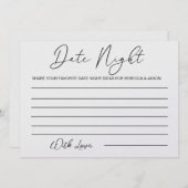 Benutzerdefiniertes Datums Night Ideenkarte Brautp Einladung (Vorne/Hinten)