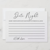 Benutzerdefiniertes Datums Night Ideenkarte Brautp Einladung (Vorderseite)