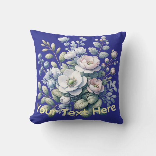 Benutzerdefiniertes Design blau Kissen (Vorderseite)