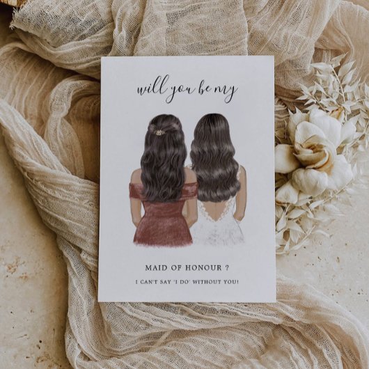 Benutzerdefiniertes Design der Trauzeugin Vorschla Einladung