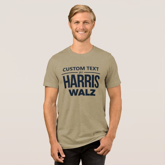 Benutzerdefiniertes Design für Harris Walz Tri-Blend Shirt (Vorderseite voll)