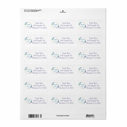 Benutzerdefiniertes Design - Ihr Name in der Sprac Adressaufkleber (Vorne)