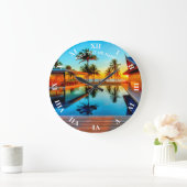 Benutzerdefiniertes Design mit eigenem Text und Fo Große Wanduhr (Zuhause)