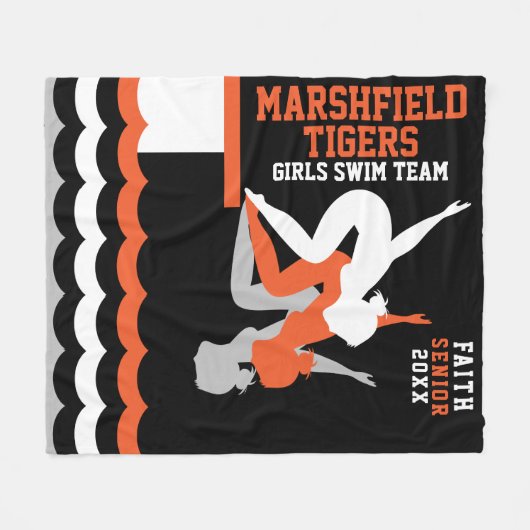 Benutzerdefiniertes Design - Swim Diving Team - Or Fleecedecke (Vorderseite (Horizontal))