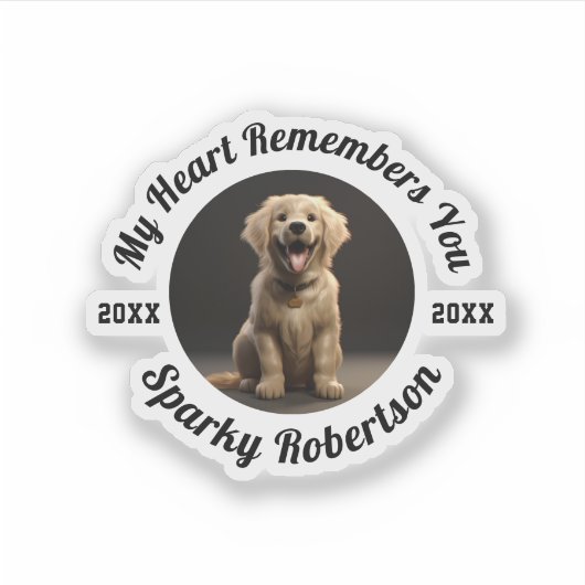 Benutzerdefiniertes Design zur Erinnerung an Hunde Aufkleber (Vorderseite)