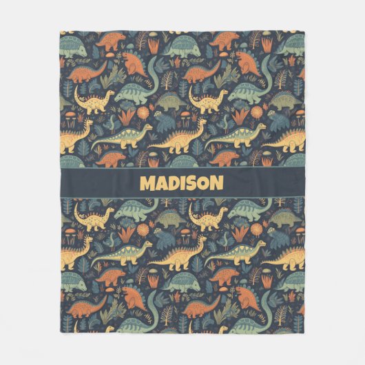 Benutzerdefiniertes Dinosaurier-Muster Fleecedecke (Vorderseite)