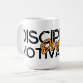 Benutzerdefiniertes Disziplin-über-Motivation-Büro Kaffeetasse (Vorderseite Links)