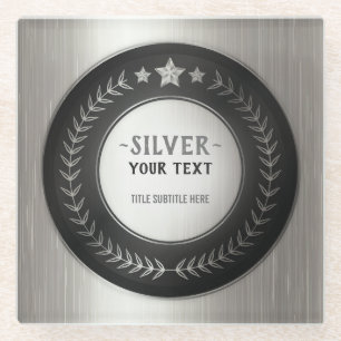 BENUTZERDEFINIERTES DIY-MEDAILLE SILBER Champion E Glasuntersetzer