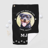 Benutzerdefiniertes DOG-Foto Bester VATER nach Par Golfhandtuch (Insitu)