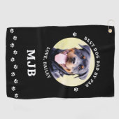 Benutzerdefiniertes DOG-Foto Bester VATER nach Par Golfhandtuch (Horizontal)