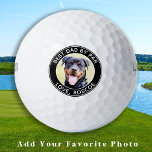 Benutzerdefiniertes DOG Foto Bester VATER per Par  Golfball<br><div class="desc">Bester Vater Par ... Zwei Ihrer Lieblingssachen, Golf und Ihr Hund ! Jetzt kannst du deinen besten Freund mitnehmen, während du 18 Löcher spielst. Passen Sie diese wildgolfbälle mit Ihren Hunden Lieblings-Foto und Namen an. Gutes Geschenk für alle Golf- und Hundefreunde, vom Hund ! COPYRIGHT © 2020 Judy Burrows, Black...</div>