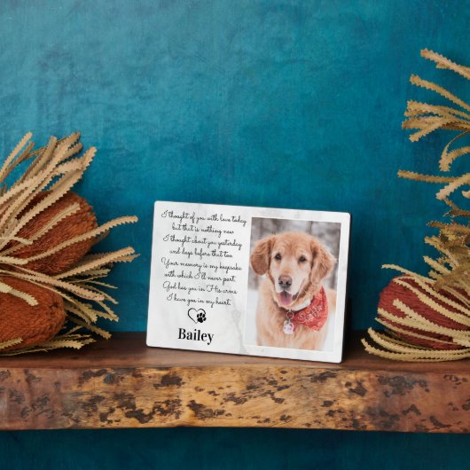 Benutzerdefiniertes Dog Memorial Geschenk Pet Loss Fotoplatte (Seite)