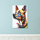 Benutzerdefiniertes Dog-Portrait Leinwanddruck (Insitu (Holzboden))