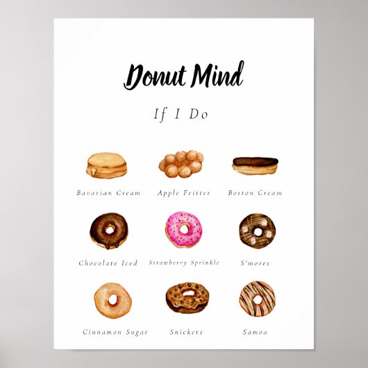 Benutzerdefiniertes Donut-Zeichen für Wasserfarbe Poster (Vorne)