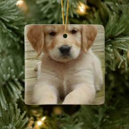 Benutzerdefiniertes Doppelbild Foto Weihnachten Keramikornament