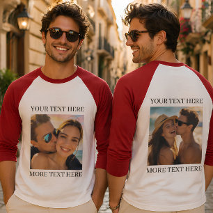 Benutzerdefiniertes doppelseitiges Foto und Text T-Shirt
