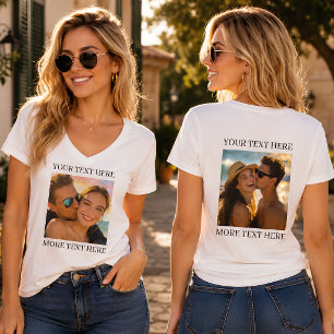 Benutzerdefiniertes doppelseitiges Foto und Text T-Shirt
