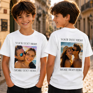Benutzerdefiniertes doppelseitiges Foto und Text T-Shirt