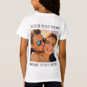 Benutzerdefiniertes doppelseitiges Foto und Text T-Shirt (Rückseite)