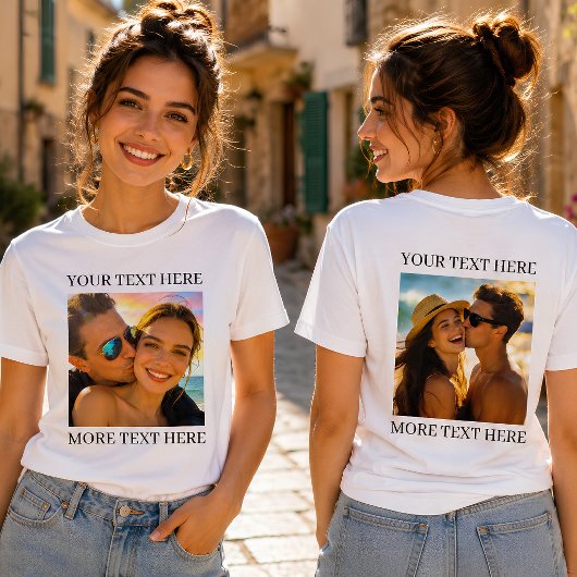 Benutzerdefiniertes doppelseitiges Foto und Text Tri-Blend Shirt