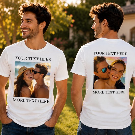 Benutzerdefiniertes doppelseitiges Foto und Text Tri-Blend Shirt