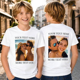 Benutzerdefiniertes doppelseitiges Foto und Text Tri-Blend Shirt