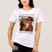 Benutzerdefiniertes doppelseitiges Foto und Text Tri-Blend Shirt (Vorderseite)