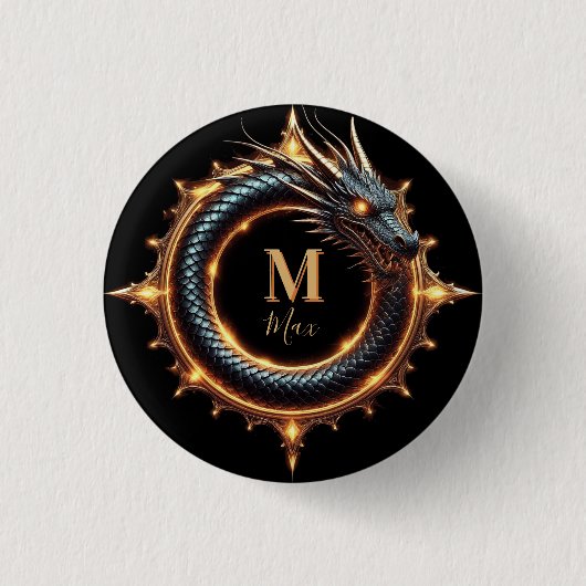 🐉 Benutzerdefiniertes Drachen-Fantasy-Symbol für Button (Vorderseite)