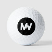 Benutzerdefiniertes dreilagiges Monogramm mit erst Golfball (Vorderseite)
