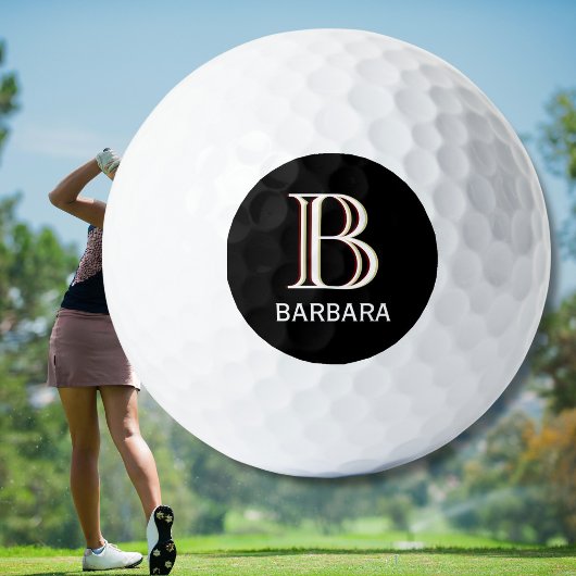 Benutzerdefiniertes dreilagiges Monogramm mit Vorn Golfball