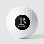 Benutzerdefiniertes dreilagiges Monogramm mit Vorn Golfball (Vorderseite)