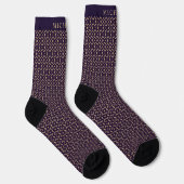 Benutzerdefiniertes dunkelblaues Lila-braunes geom Socken (Rechts)