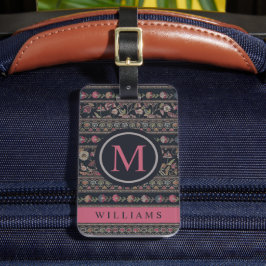 Benutzerdefiniertes, dunkelgrau-rosa schwarzes Azt Gepäckanhänger