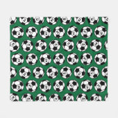Benutzerdefiniertes dunkelgrünes Fußballball-Muste Fleecedecke (Vorderseite (Horizontal))